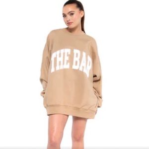 THE BAR Varsity Sweatshirt in tan!